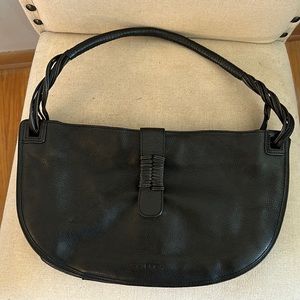 Via Spiga Leather Half Moon Shoulder Bag Purse Medium Sized Black